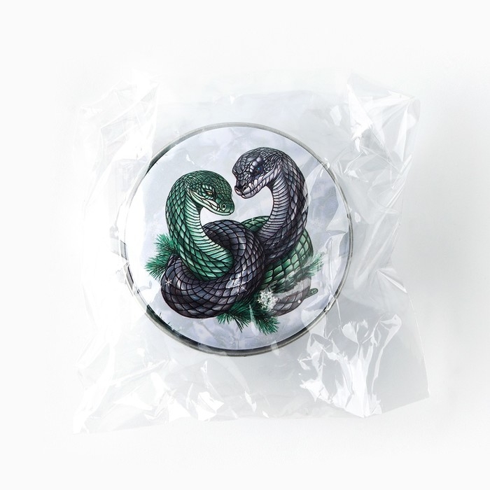 Свеча новогодняя в железной банке &laquo;Новый год: Змейки&laquo;Новый год: аромат сирень, 4.8 см