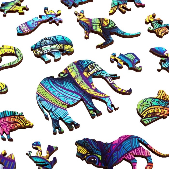 Пазл деревянный фигурный &laquo;Индийский слон&raquo;, 118 элементов