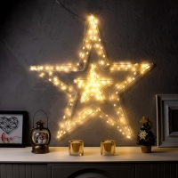 Светодиодная фигура &laquo;Звезда&raquo; 80 см, металл, 220 В, 8 режимов, свечение тёплое белое
