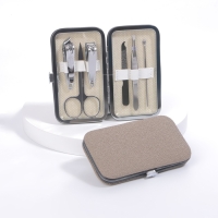 Набор маникюрный «STONE», фактурный, 6 предметов, в футляре, цвет кремовый Набор маникюрный «STONE», фактурный, 6 предметов, в футляре, цвет кремовый