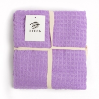 Набор для бани и ванной Этель &laquo;Вафля&raquo; полотенце 70*140 см+чалма 21*25 см, цв.фиолетовый
