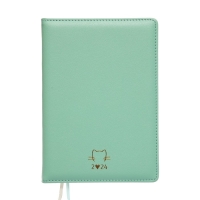 Ежедневник датированный 2024 A5 176 листов, deVENTE.I Love Cat, твёрдая обложка из искусственной кожи, тиснение фольгой, ляссе, кремовый блок 70 г/м2, мятный