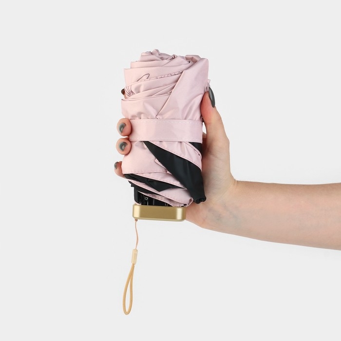 Зонт женский &laquo;Нюдовый минимализм&raquo;, 6 спиц, складывается в размер телефона.