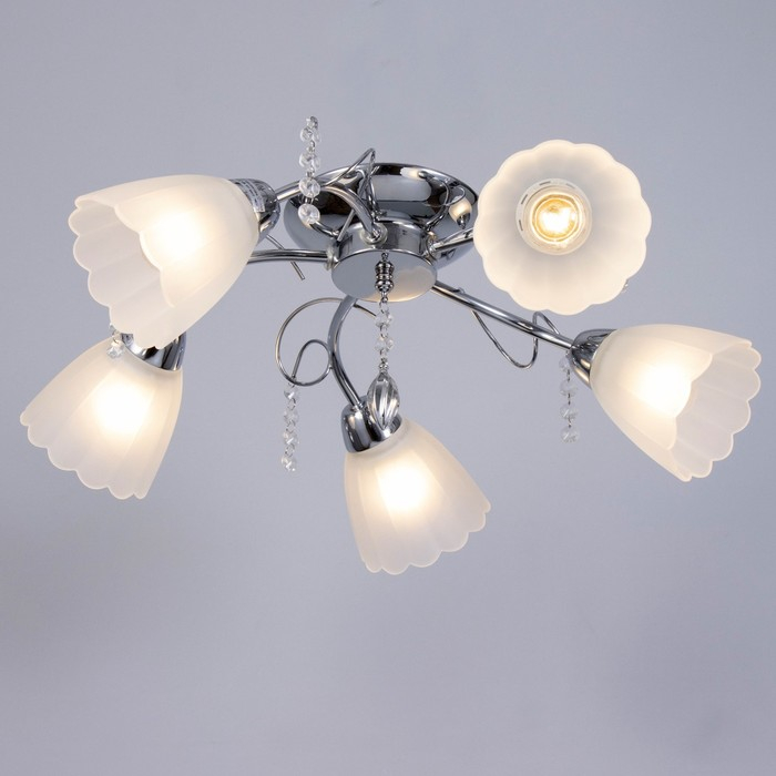 Люстра "Адель" 5x40Вт E27 хром 54х52х17 см