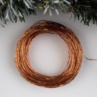 Гирлянда &laquo;Нить&raquo; 20 м роса, IP20, медная нить, 200 LED, свечение тёплое белое, 12 В