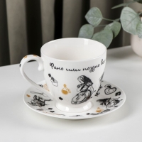 Чайная пара фарфоровая &laquo;Безумное чаепитие&raquo;, 440 мл, блюдце d=17 см