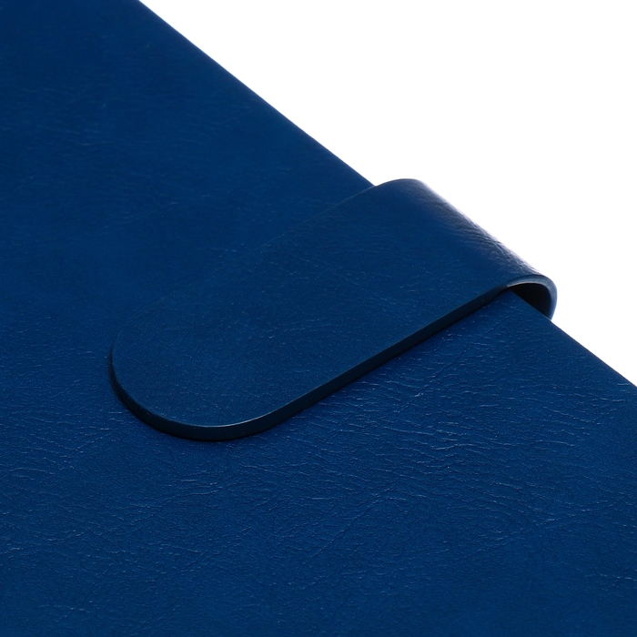 Органайзер на гребне, А5, 80л, клетка, обл.кожзам, с хлястиком, синий