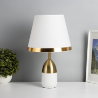 Лампа настольная "Жан" 1х40Вт Е27 белый/бронза 25х25х40см Лампа настольная "Жан" 1х40Вт Е27 белый/бронза 25х25х40см