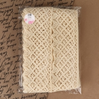 Кружево вязаное, 80 мм &times; 10 &plusmn; 1 м, цвет бежевый