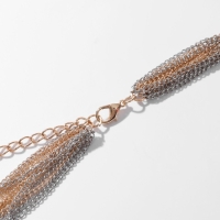 Колье &laquo;Авангард&raquo; водопад нитей, цвет серебряно-золотой, 56 см