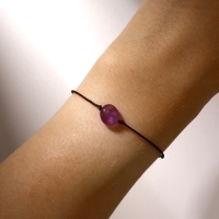 Браслет желаний &laquo;Аметист&raquo; на коричневой нити, длина регулируется