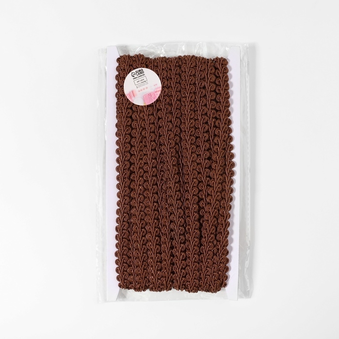 Тесьма декоративная &laquo;Шанель&raquo;, 12 мм, 10 &plusmn; 1 м, цвет коричневый