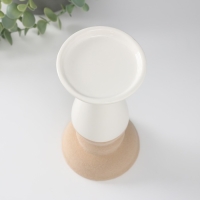 Подсвечник керамика на 1 свечу "Пирей" песочно-белый 9,8х9,8х20 см