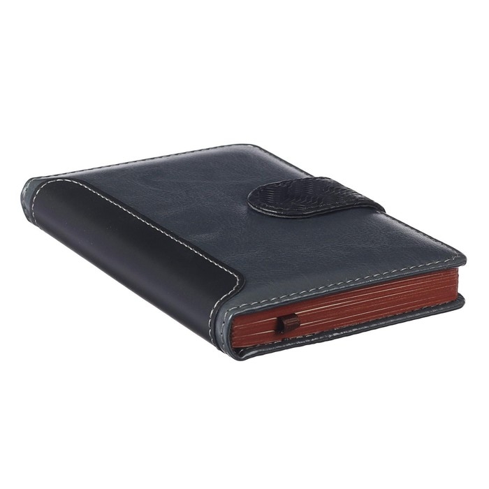 Ежедневник недатированный А6, 120 листов в клетку, тонированный срез, с хлястиком, обложка ПВХ, МИКС