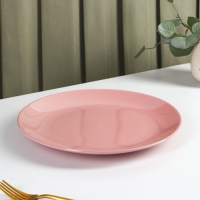 Тарелка керамическая обеденная Доляна &laquo;Пастель&raquo;, d=27 см, цвет розовый