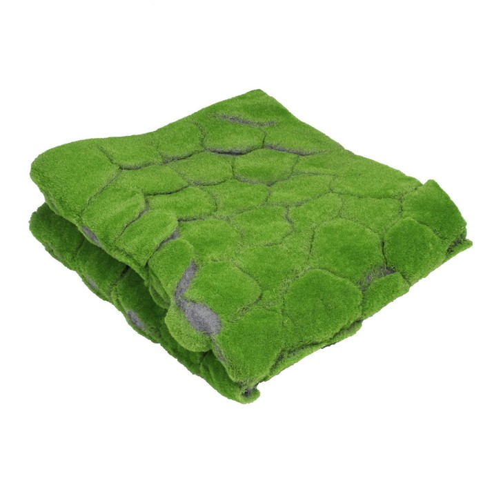 Мох искусственный, декоративный, полотно 1 &times; 1 м, рельефный, бугры, зелёный, Greengo