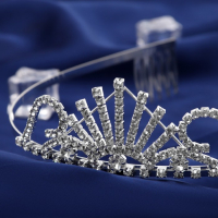 Диадема для волос "Россыпь" лучики, h-3,5 см, серебро