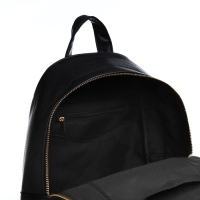 Рюкзак женский из искусственной кожи на молнии, 1 карман, цвет чёрный Рюкзак женский из искусственной кожи на молнии, 1 карман, цвет чёрный