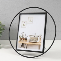 Фоторамка металл на 1 фото 15х20 см "Лофт. Круг" черный 26,8х26,8х2 см Фоторамка металл на 1 фото 15х20 см "Лофт. Круг" черный 26,8х26,8х2 см