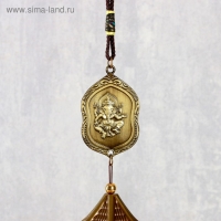 Музыка ветра металл "Ганеша на медальоне" 3 колокольчика 43 см