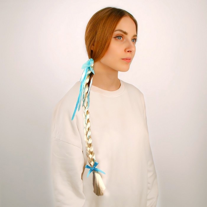 Коса на зажиме &laquo;Снежная принцесса&raquo;, 50 см