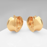 Серьги металл &laquo;Аккорд&raquo; круг вогнутый, цвет золото