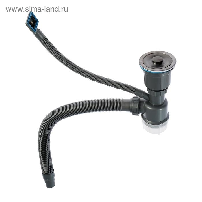 Мойка FABIA PROFI, 60х50 см, графит, врезная, S = 3,0 и 0,8 мм, сифон с переливом + корзина Мойка FABIA PROFI, 60х50 см, графит, врезная, S = 3,0 и 0,8 мм, сифон с переливом + корзина