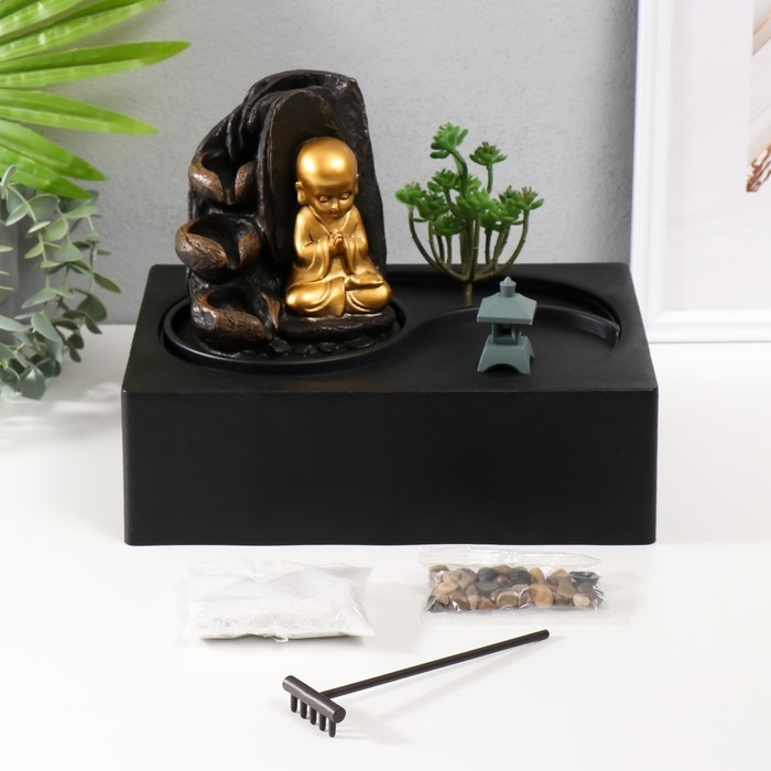 Фонтан настольный от сети, подсветка Фонтан настольный от сети, подсветка "Маленький хотей - Гармония" 29х21х22 см