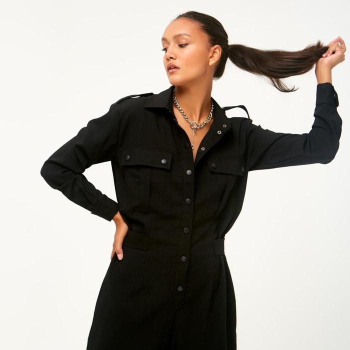 Комбинезон женский MINAKU: Casual Collection, цвет чёрный, размер 50 Комбинезон женский MINAKU: Casual Collection, цвет чёрный, размер 50