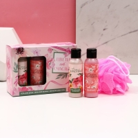 Подарочный набор косметики &laquo;Цвети от счастья&raquo;, гель для душа 100 мл, пена для ванны 100 мл, мочалка, ЧИСТОЕ СЧАСТЬЕ