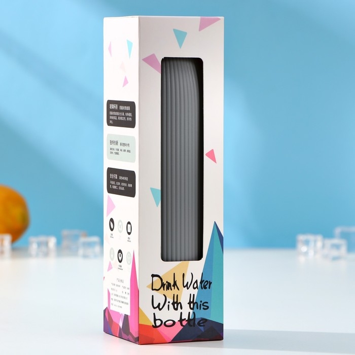 Бутылка для воды стеклянная «Роскошь», 300 мл, h=21 см, цвет МИКС Бутылка для воды стеклянная «Роскошь», 300 мл, h=21 см, цвет МИКС