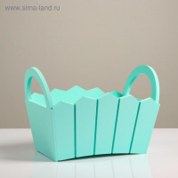 Кашпо деревянное 25,5×16,5×17,5 см "Мария", ручки боковые, МДФ, мята Кашпо деревянное 25,5×16,5×17,5 см "Мария", ручки боковые, МДФ, мята