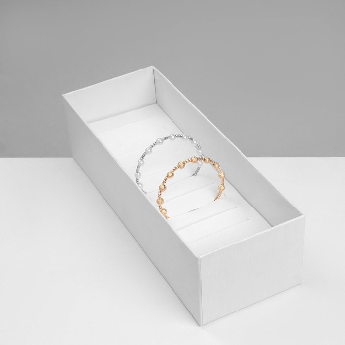 Подставка для украшений «Шкатулка» 12 мест, 24,5×9×7 см, цвет белый Подставка для украшений «Шкатулка» 12 мест, 24,5×9×7 см, цвет белый