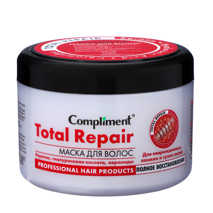 Маска для волос Compliment Total Repair Маска для волос Compliment Total Repair "Полное восстановление" для ломких и сухих волос, 500 мл