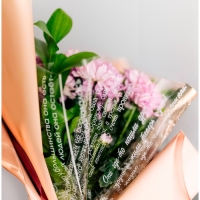 Плёнка для цветов упаковочная глянцевая прозрачная «Газета», 0.6 x 10 м Плёнка для цветов упаковочная глянцевая прозрачная «Газета», 0.6 x 10 м