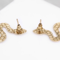 Новый год! Символ года 2025! Серьги металл &laquo;Змея&raquo; большая, цвет золото