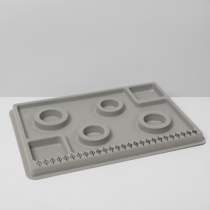 Органайзер универсальный для украшений «Трафарет», 20×29×2 см, цвет серый Органайзер универсальный для украшений «Трафарет», 20×29×2 см, цвет серый