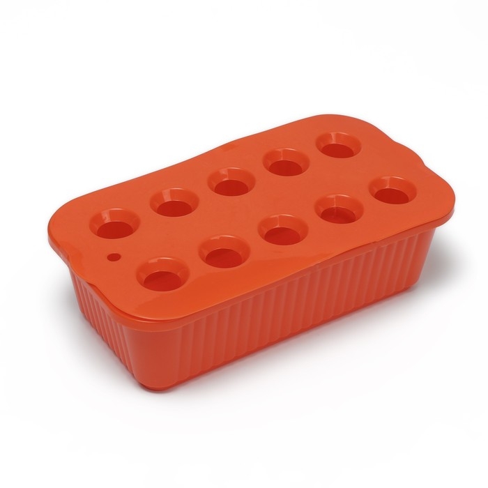 Ящик для выращивания зелёного лука, 29 &times; 16 &times; 8,5 см, 2,5 л, 10 лунок, пластик, оранжевый, Greengo