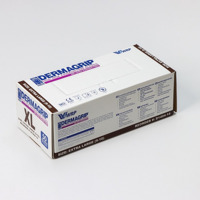 Перчатки латексные неопудренные High Risk, смотровые, нестерильные, текстурированные, размер XL, 35 гр, 50 шт/уп (25 пар), цвет голубой