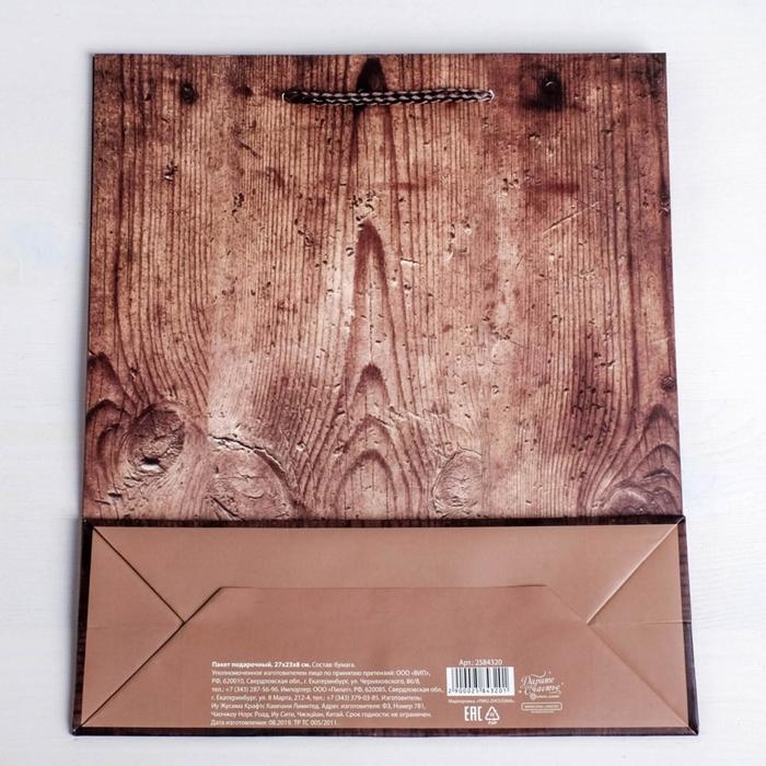 Пакет подарочный ламинированный вертикальный, упаковка, &laquo;Больших побед&raquo;, MS 18 х 23 х 8 см