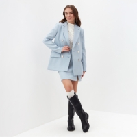 Пиджак женский двубортный MIST р. 46, голубой/белый Пиджак женский двубортный MIST р. 46, голубой/белый