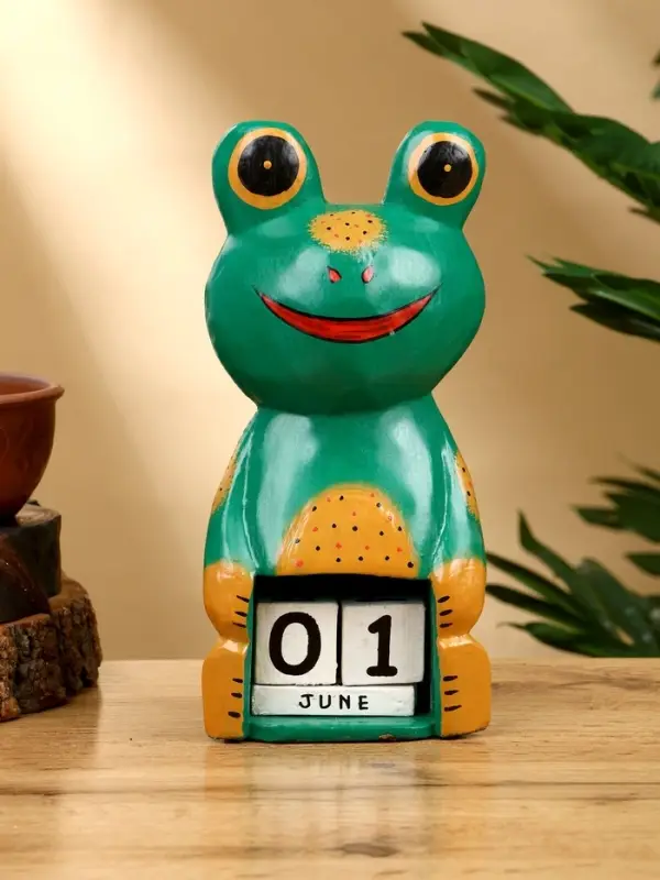 Календарь настольный &laquo;Лягушка&raquo;, 10&times;6.5&times;21 см, дерево, зелёный