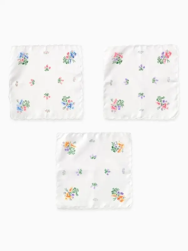 Платки носовые женские Экономь и Я "Полянка" 30*30 см, (набор 12 шт), рис. МИКС,100% пэ