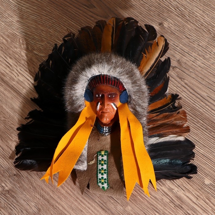 Маска "Индеец Ахига" 15х6х20 см, МИКС