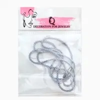 Шнурок гайтан 60 см d=2 мм, цвет серебряный, винтовой замок серебро