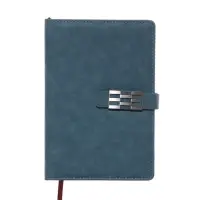 Ежедневник недатированный формат А5, с хлястиком, 112л, линия, пвх, Бирюзовый