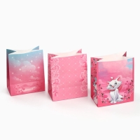 Набор крафтовых пакетов со стикерами, Коты Аристократы, 18х22х12 см