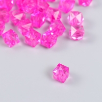 Бусины пластик "Кристалл многогранник. Фуксия" прозрачный набор 20 гр 1х1х1 см Бусины пластик "Кристалл многогранник. Фуксия" прозрачный набор 20 гр 1х1х1 см