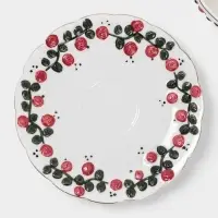 Чайная пара &laquo;Красный бутон&raquo;, 2 предмета: чашка 180 мл, блюдце d=15 см, керамика, белая