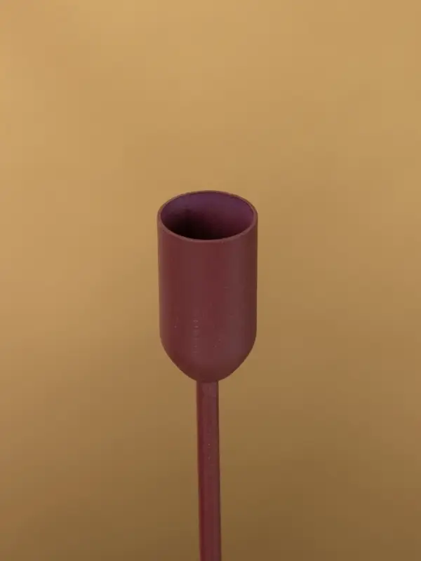 Подсвечник на 1 свечу текстурный "Баклажановый" 8х8х20 см